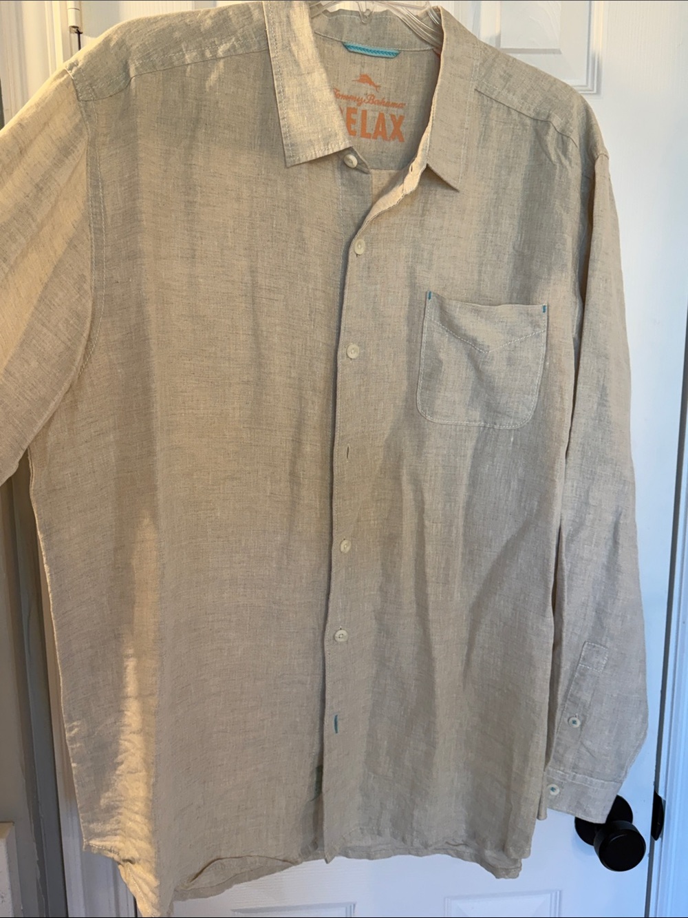 Relax Linen Button-Up Shirt - Natural Beige Tommy Bahama XLX